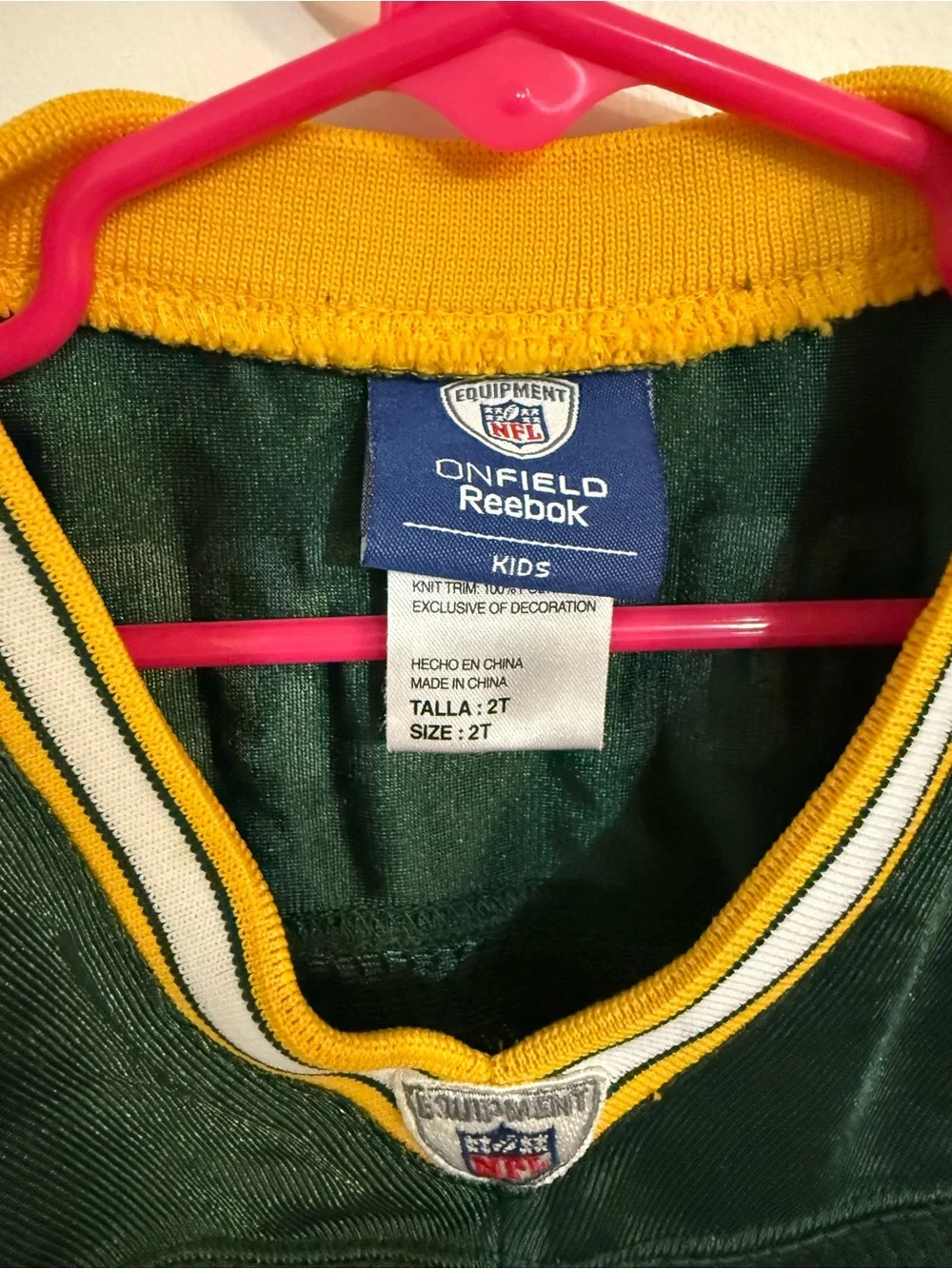 Green Bay Packers- Rodgers Reebok Green & Yellow Kids Football Jersey #12